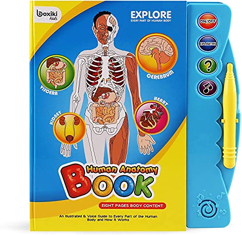 Boxiki Kids Libro sobre el Cuerpo Humano Aprende sobre Las Diferentes Partes de Nuestro Cuerpo con Este Libro de Actividades. ¡Este Libro de Ciencias Hace Que el Aprendizaje Sea Divertido!