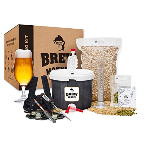 Brew Monkey® Kit de Elaboración de Cerveza Rubia | Kit Completo de 5 Litros | 6.4% Vol. | Kit Para Hacer Cerveza | Kit Cerveza Artesanal | Regalos Originales para Hombre | Regalos Navidad Hombre