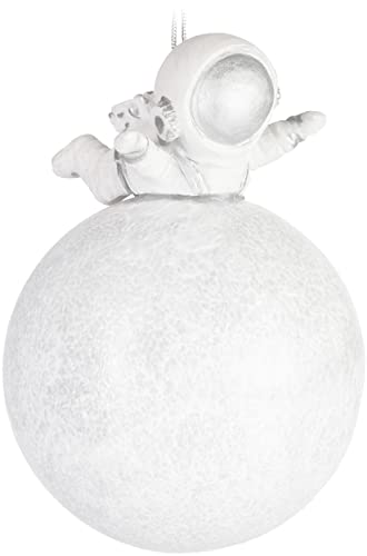 BRUBAKER Astronauta en la Luna Bola de Navidad - Pintada a Mano y soplada con la Boca - Adorno de árbol de Navidad de Aterrizaje en la Luna para los Aficionados al Espacio