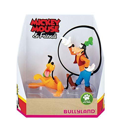 Bullyland 15085 – Juego de Figuras de Juguete de Walt Disney Mickey Mouse, luto y Goofy, cariñosamente pintadas a Mano, sin PVC, Gran Regalo para niños y niñas para Jugar imaginativamente