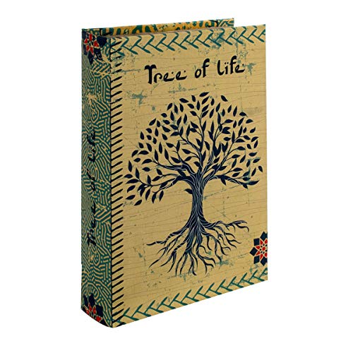BY SIGRIS Signes Grimalt Libros Decorativos | Caja Libro de Madera - Diseño Arbol de la Vida - 26x5x17 cm