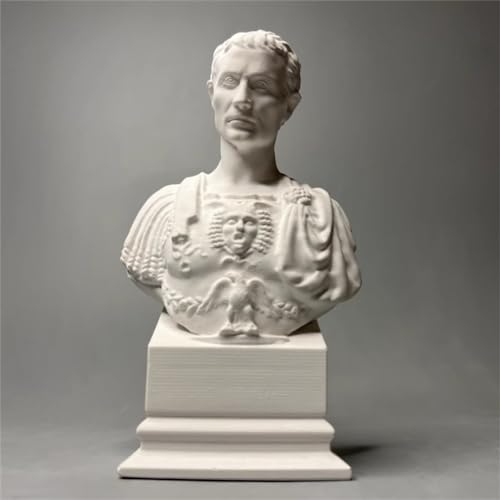 Cabeza de estatua César, pequeña estatua de busto de César, escultura de mitología griega para sala de estar, decoración moderna del hogar y colección, práctica de bocetos, arte de bricolaje