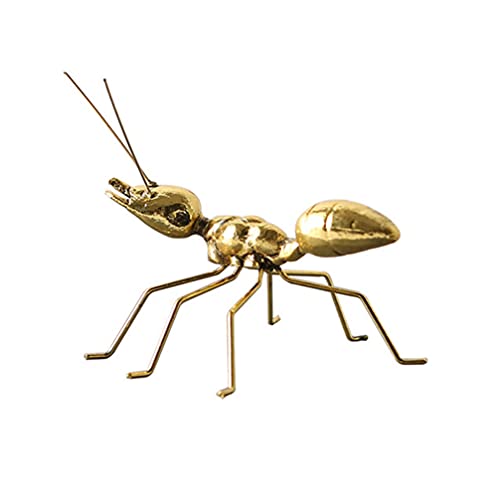 Cabilock Ant Figurine Metal Jardín Arte Decoración Escultura Mini Hormiga Dorada Insecto Mesa Felicidad Feng Shui Estatua Casa Terraza Césped Yard Estatua Adorno