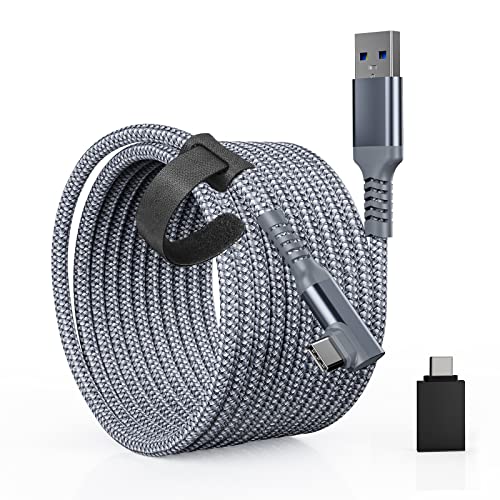 Cable de enlace Tiergrade 6M compatible con Quest2 / Pico 4, accesorios de cable USB A a C con transferencia de datos de 5 Gbps, cable USB3.0 trenzado de nylon para auriculares VR y PC para juegos