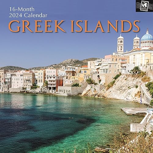 Calendario De Pared 2024 - Islas Griegas - Greek Islands - Calendario En Inglés Incluye 180 Etiquetas