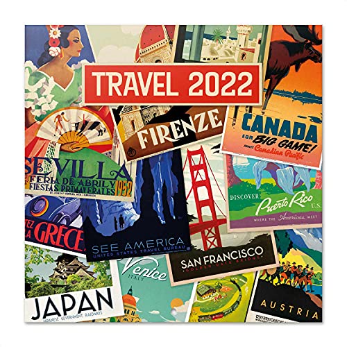 Calendario Travel 2022 - Calendario 2022 pared - Calendario ciudades del mundo - Calendario pared│ Calendario 2022 - Calendario mensual - Producto con licencia oficial