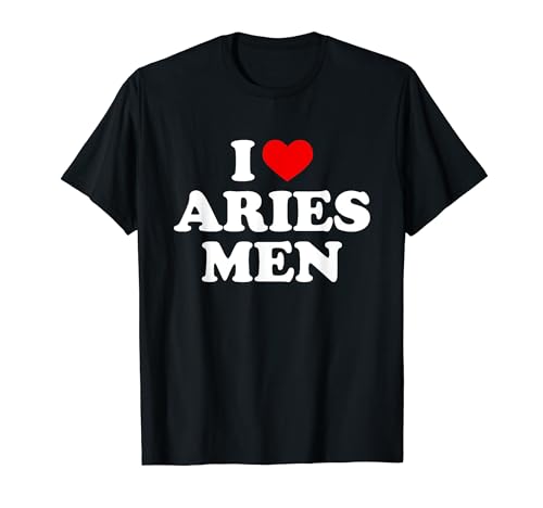 Camisa para hombre «I Love Aries», divertido signo zodiacal con texto en forma de corazón de Aries Camiseta