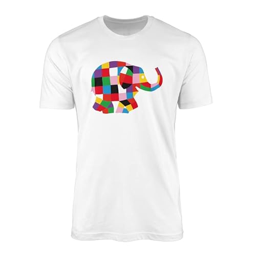 Camiseta con diseño de elefante arcoíris – divertida y novedosa camiseta del Día Mundial del Libro, cuello de aguja doble, 100% algodón peinado hilado en anillo de alta densidad, comodidad extrema