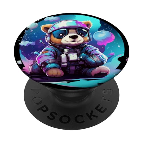 Camiseta con diseño de oso de astronauta para niños y adultos PopSockets PopGrip Intercambiable
