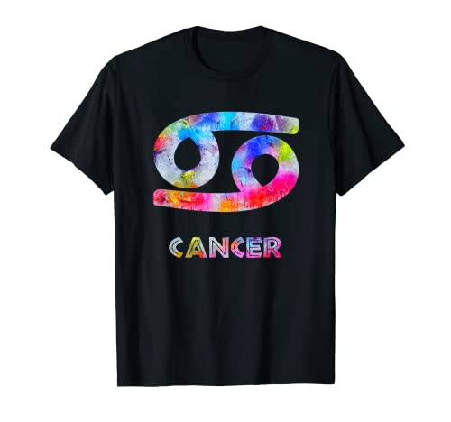 Camiseta con símbolo de signo zodiacal de cáncer de arte acuarela 69 Camiseta