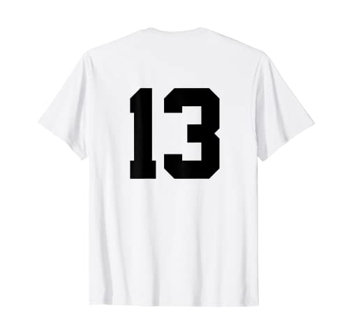 Camiseta de algodón con estampado de número 13 Camiseta