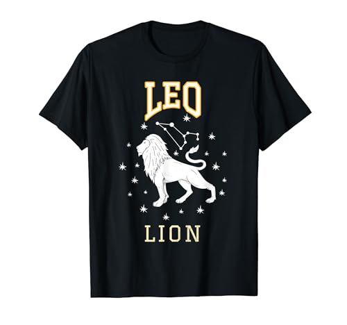 Camiseta de cumpleaños con signo del zodiaco Leo, regalo para hombres, mujeres y jóvenes Camiseta