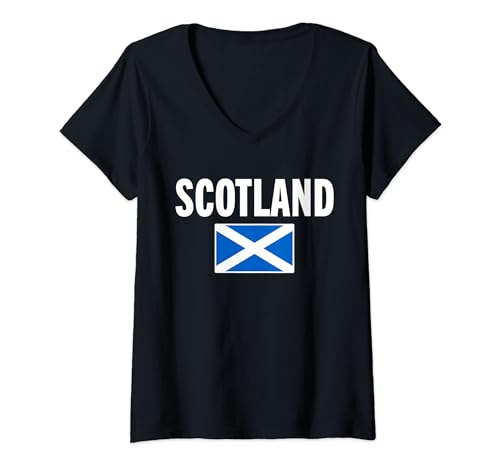 Camiseta de Escocia con la bandera escocesa, regalo de recuerdo Camiseta Cuello V