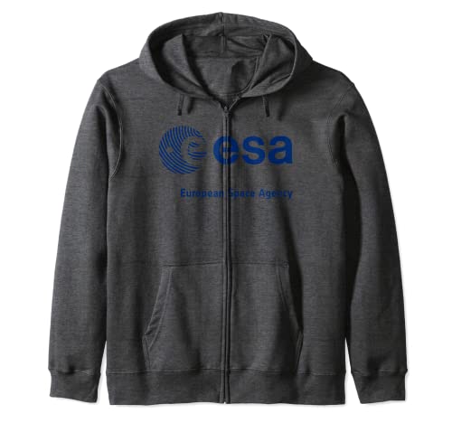 Camiseta ESA, logotipo de huellas dactilares, camiseta de la ESA, Agencia Espacial Europea, fuente con logotipo de huellas dactilares Sudadera con Capucha