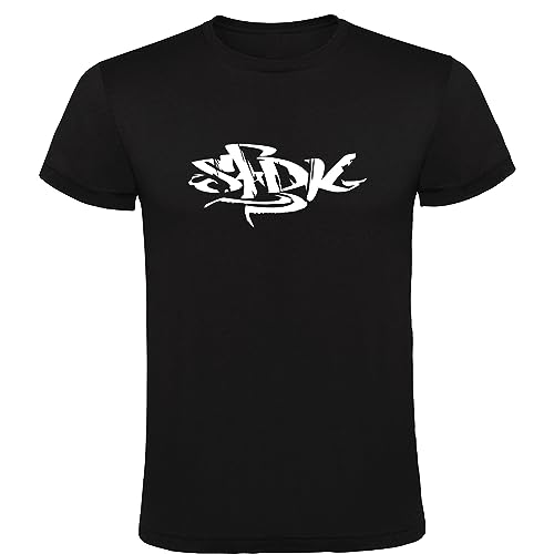 Camiseta Negra SFDK Logo Hombre 100% Algodón Tallas S M L XL XXL Mangas Cortas T-Shirt (XL)