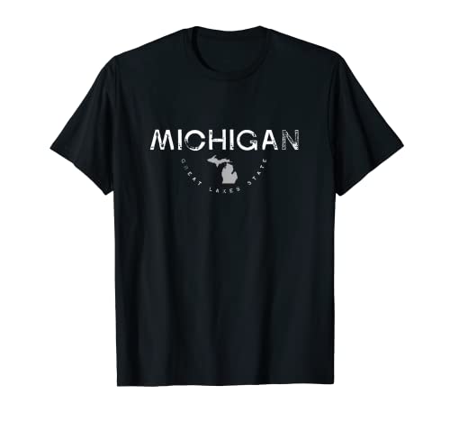Camiseta vintage con estampado de los Grandes Lagos de Michigan Camiseta