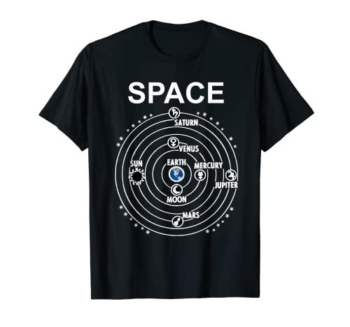 Camisetas de Venus Saturn Júpiter con temática espacial Camiseta