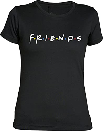 Camisetas EGB Camiseta Chica Serie Friends ochenteras 80´s Retro (Negro, S, s)