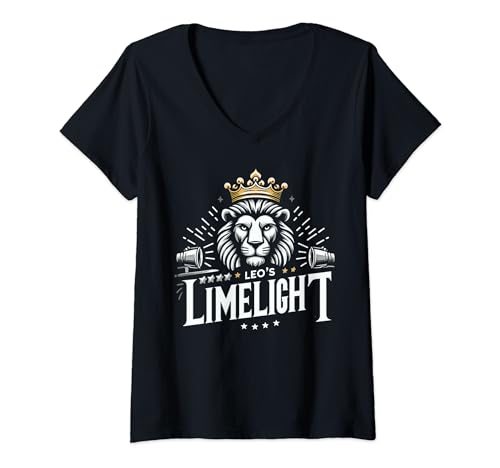 Camisetas estampadas divertidas con el signo del zodíaco de Leo Limelight Camiseta Cuello V