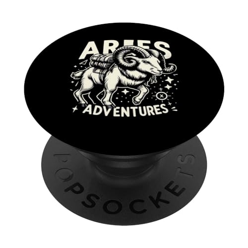 Camisetas gráficas divertidas con el signo del zodiaco de Aries Adventures PopSockets PopGrip Intercambiable