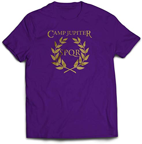 Camp Jupiter Camiseta - Dioses griegos Percy Jackson Film Book Regalo Regalos Cumpleaños Doble Aguja Collar 3-4 '' Cuello 100% Algodón peinado hilado en anillo de alta densidad