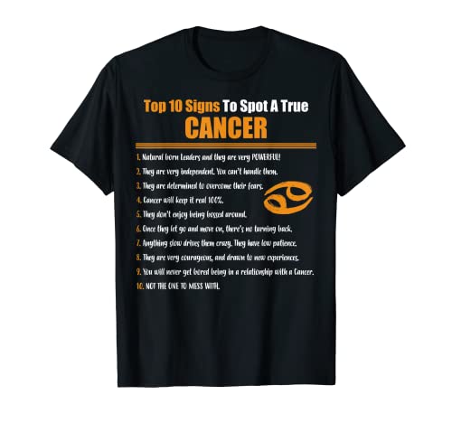 Cancer Facts - Camiseta con signo del zodiaco Camiseta