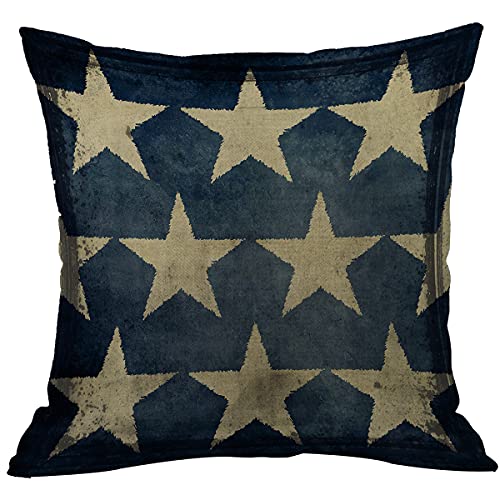 CANSEGO Fundas de cojín con diseño de estrella de la bandera americana, azul, beige, estrellas, patriótica, día conmemorativo, niños y niñas, cama de 45.7x45.7 cm