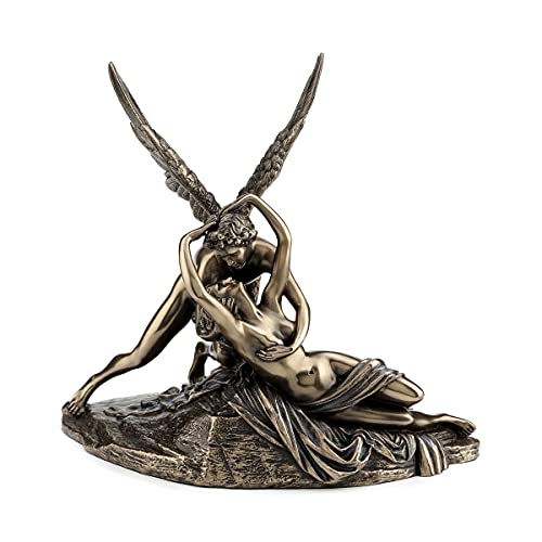 CAPRILO Figura Decorativa de Resina Cupido y Psique. Adornos y Esculturas. Decoración Hogar. Regalos Originales. 19 x 10 x 18 cm