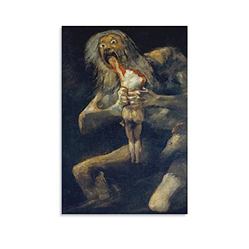 Cartel de pintores de la corte Francisco Goya Saturno Devorando a su hijo, lienzo para pared, póster para fotos, pintura, pósteres para decoración de habitación, 60 x 90 cm