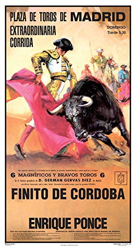 Cartel de toros - Personalizado 24 Carácteres - Plaza de Toros de Madrid - Extraordinaria Corrida - Finito de Cordoba - Enrique Ponce