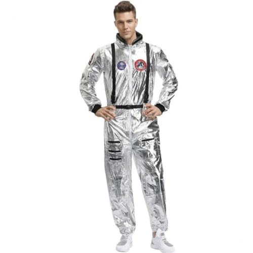 Casiler Disfraz De Astronauta Plateado Disfraz De Astronauta Para Hombre Adulto Disfraz De Astronauta Disfraz De Astronauta Traje Espacial Para Adultos