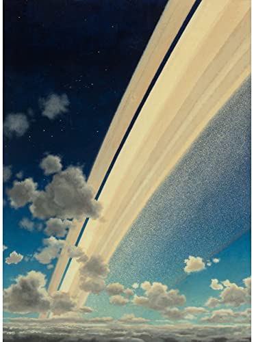 Chesley Bonestell Rings of Saturn b13983 A1 Poster - Papel fotográfico grueso brillante (33/24 inch) (84/59 cm) - Película Decoración de pared Arte Actor Actriz Regalo Anime Auto Cinema Room Decorac