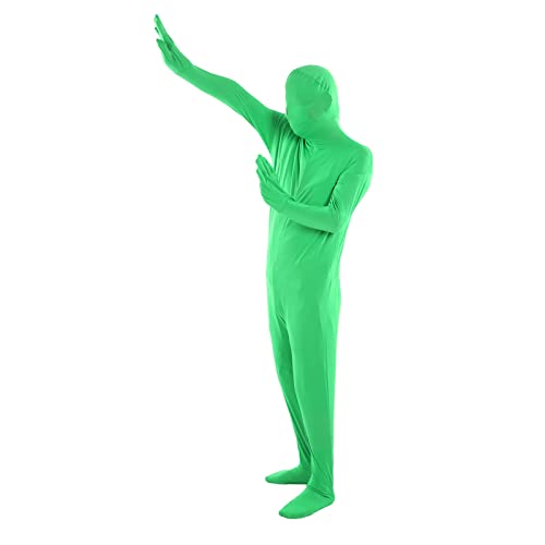 Chromakey Body Suit, Chromakey Body Verde Fácil de Identificar Transpirable Suave con Cremallera para Disparar (170cm)