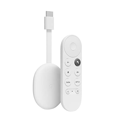 Chromecast con Google TV (4K) - Entretenimiento en streaming, en tu TV y con búsqueda por voz - Disfruta de películas, series y Netflix en 4K con HDR - Fácil de instalar, Blanco Nieve (Snow)