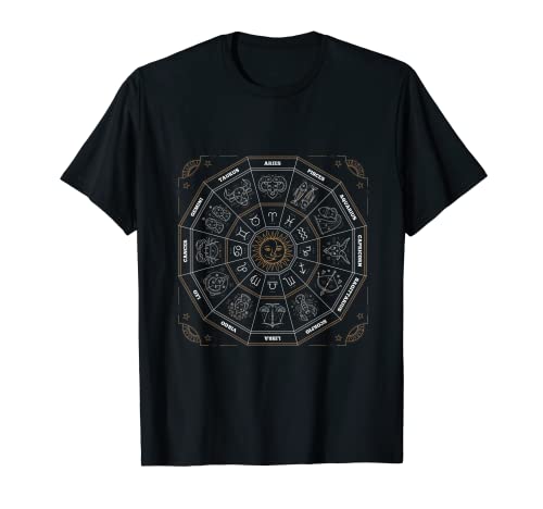 Círculo del zodiaco con signos del horóscopo. línea delgada Camiseta