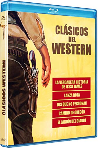 Clasicos del Western (Blu-ray) Pack 5 peliculas: La Verdadera Historia de Jesse James / Lanza Rota / Los que no Perdonan / Camino de Oregon / El Jardin del Diablo