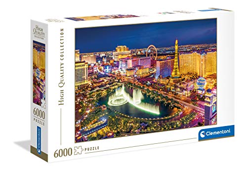 Clementoni - Puzzle 6000 piezas paisaje ciudad Las Vegas, Puzzle adulto (36528)