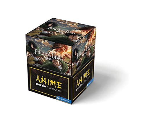 Clementoni-Puzzle Adulto Attack on Titans 500 Piezas Caja Cubo edición Especial-Desde 14 años (35138)