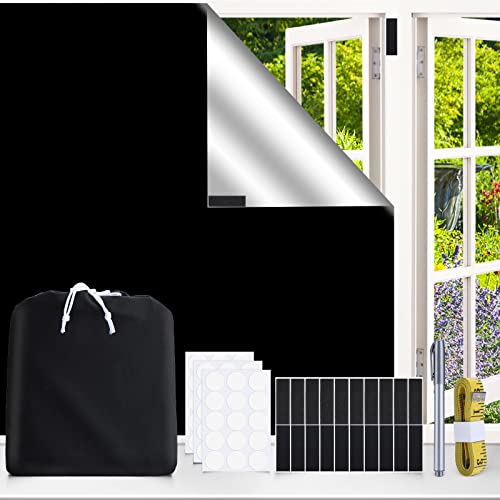 Estor Enrollable Sin Taladrar, 80 x 50 cm Proteccion Solar, protección  Visual, Estores Noche y Dia, Fijación sin Taladrar para Ventanas y Puertas