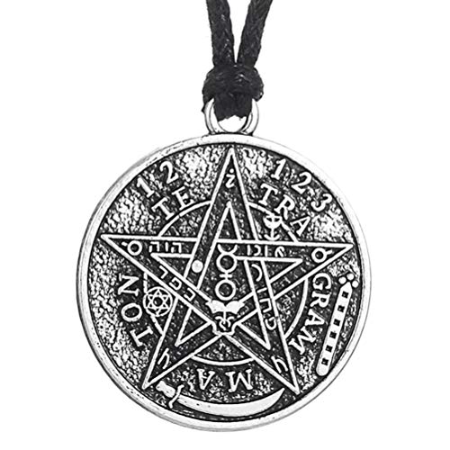 Collar con amuleto de telegramaton, forma de pentagrama, joyas de estilo pagano, brujería