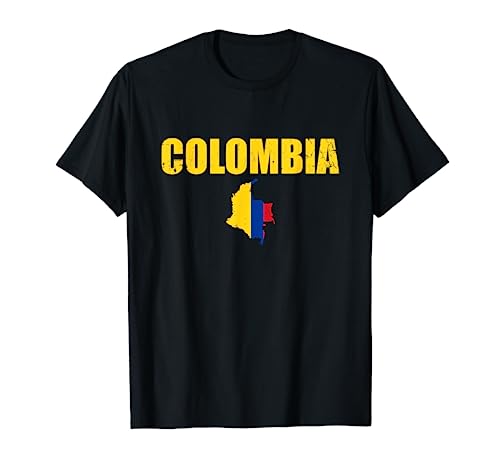 Colombia Vintage Mapa Bandera Colombiano Camiseta