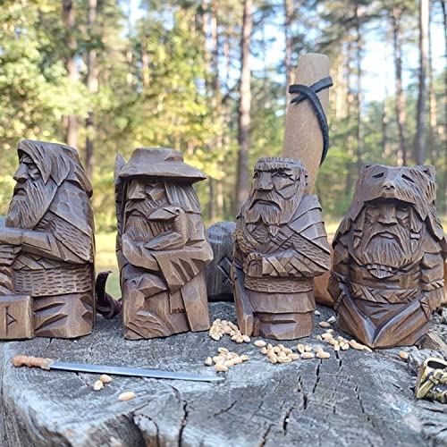 Conjunto de 4 estatuas de Dioses nórdicos, Figuras de mitología vikinga nórdica, Decoraciones paganas nórdicas, arreglo de Mesa de Escritorio único para Regalos para el hogar decoración del hogar