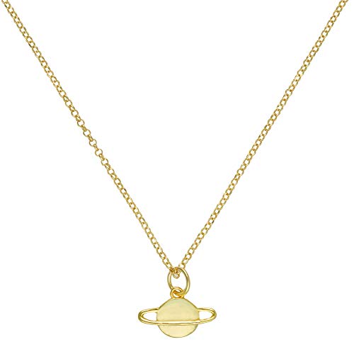 Córdoba Jewels | Gargantilla en Plata de Ley 925 bañada en Oro con diseño Saturno Gold