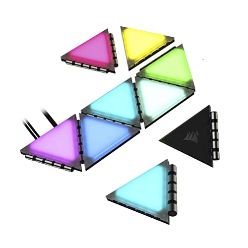 Corsair iCUE LC100 - Juego de 9 módulos de ampliación (81 ledes RGB con dispersión de luz, 81 ledes RGB con dispersión de luz, 81 ledes RGB con dispersión de luz)