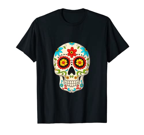 Cráneo de Azúcar Tradicional Mexicanos Dia de los Muertos Camiseta