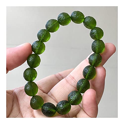 Cristal curativo 9-10mm Meteorito Impacto Pulsera de Vidrio Piedra Natural sin procesar Piedra de energía de Cristal ZEGRDBRA