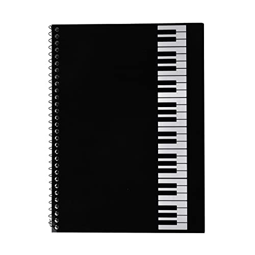 Cuaderno del Papel de Escritura del Manuscrito de Música Encuadernado en Espiral Cuaderno De Música Con Pentagramas Cuaderno de Manuscritos De Notación en Blanco para Músicos Papel del Persona, Negro
