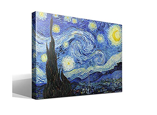 Cuadro Canvas La Noche Estrellada de Vincent Willem Van Gogh - Calidad HQ - 55 x 40