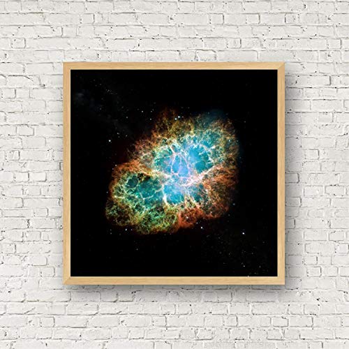 Cuadro de pared Hubble Imagen Universo Art Poster Cangrejo Nebulosa Impresiones Hubble Telescopio Espacial Lienzo Pintura Ciencia Decoración del Hogar - 40x40cm Sin Marco