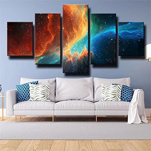 Cuadro Moderno Lienzo Decoración Espacio Nebulosa Galaxia Cuadro de Pared impresión artística fotografía Imagen gráfica Pintura Estirado Enmarcado